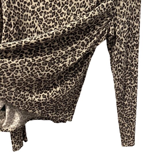 Lauren Ralph Lauren Leopard Print Soft Long Sleeve Top Sz L - Picture 10 of 12
